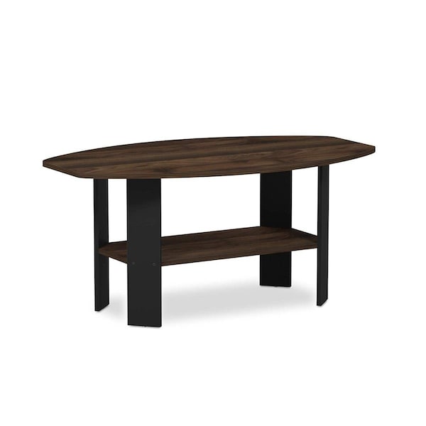 Furinno Simple Design Coffee Table Columbia Walnut & Black - 16.25 x 35.5 x 21.5 in. - 11179CWN