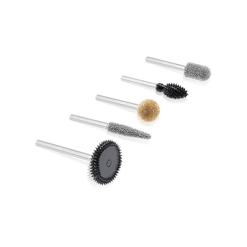 Conjunto de fresas rotativas KUTZALL Variety para una remoción superior de materiales en madera, plástico, fibra de vidrio, resina epoxi, tablaroca y eje de 1/8 pulgadas - 18VKIT01