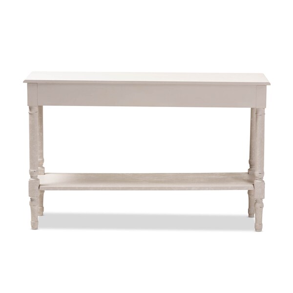 Baxton Studio Ariella Country Cottage Farmhouse Whitewashed 1-Drawer Console Table - 147-8190