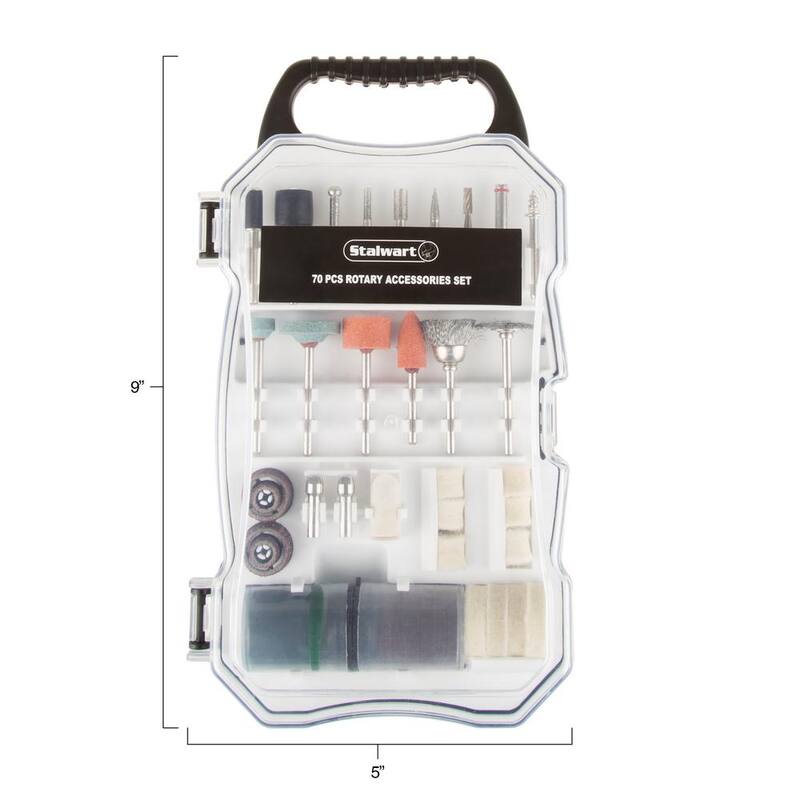 Juego de accesorios para herramienta rotativa Stalwart (70 piezas) - M550075