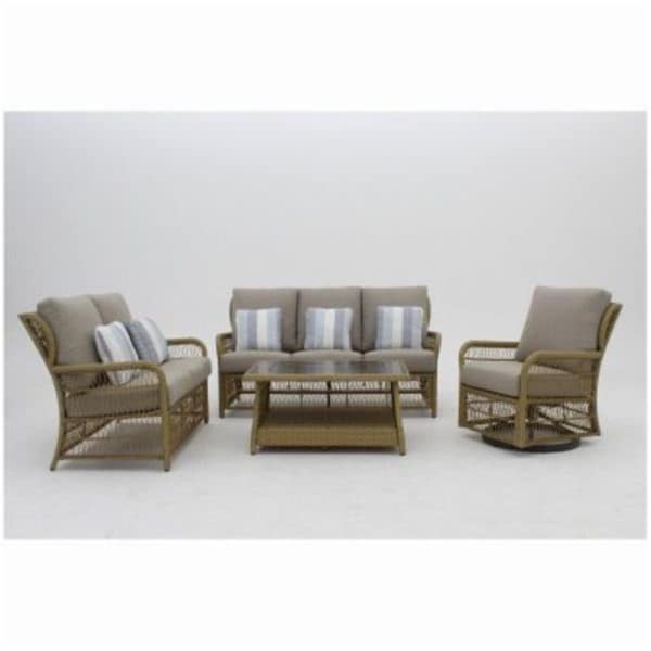 Four Seasons Courtyard 26 x 40 in. Steel Frame Positano Wicker Coffee Table - 100337