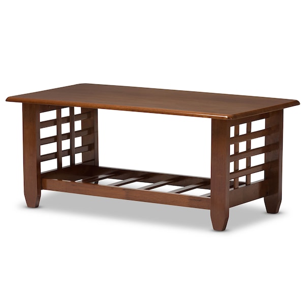 Baxton Studio Larissa Cherry Finished Brown Wood Living Room Occasional Coffee Table - 125-6893