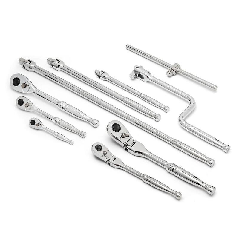 Set de herramientas Husky para mecánicos profesionales de 1/4, 3/8 y 1/2 pulgadas con dados de impacto y bandejas de almacenamiento de espuma (1,025 piezas) - H1025RMEVACB