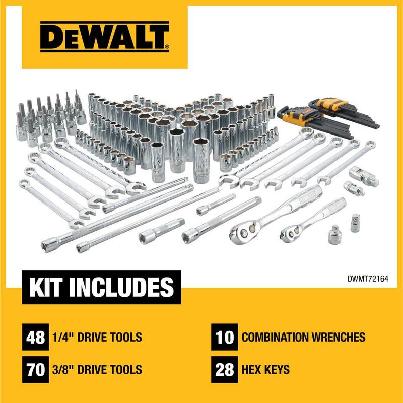 Set de herramientas para mecánicos de DEWALT (156 piezas) - DWMT72164