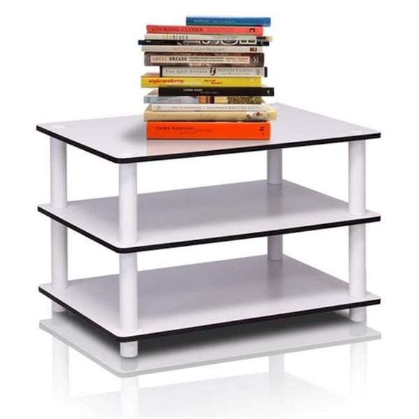 Furinno Furinno Just 3-Tier No Tools Coffee Table; White with White Tube - 15.6 x 23.6 x 15.6 in. - 11173WH(EX)/WH