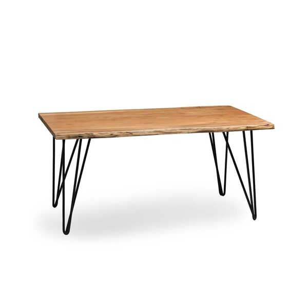 Kd Oficina 42 in. Hairpin Live Edge Wood with Metal Coffee Table, Natural - KD2844163