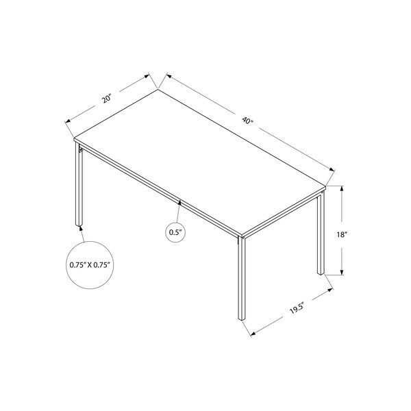 Monarch Specialties Coffee Table, Accent, Cocktail, Rectangular, Living Room, 40 in.L, White Laminate, Grey Metal - I 3795