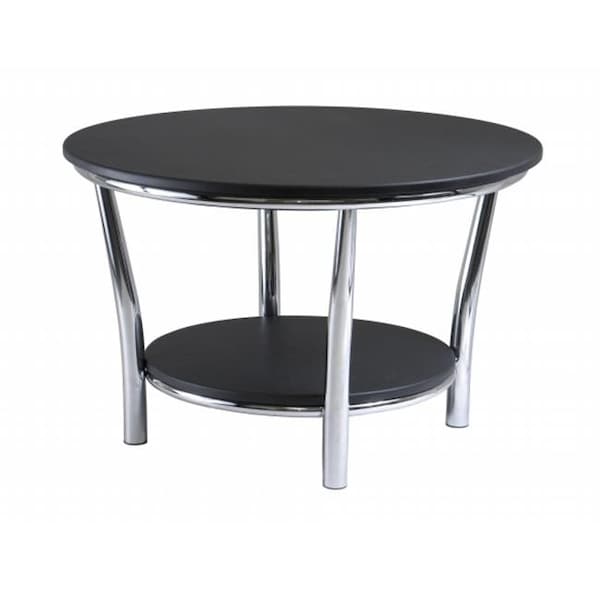 Doba-Bnt Maya Round Coffee Table Black Top Metal Legs - SA143208