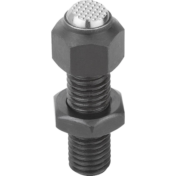 Kipp Self-Aligning Pads, Adjustable, L=60, 7, Form:F Serrated, Steel Mang-Phosphated, Comp:Steel - K0287.316
