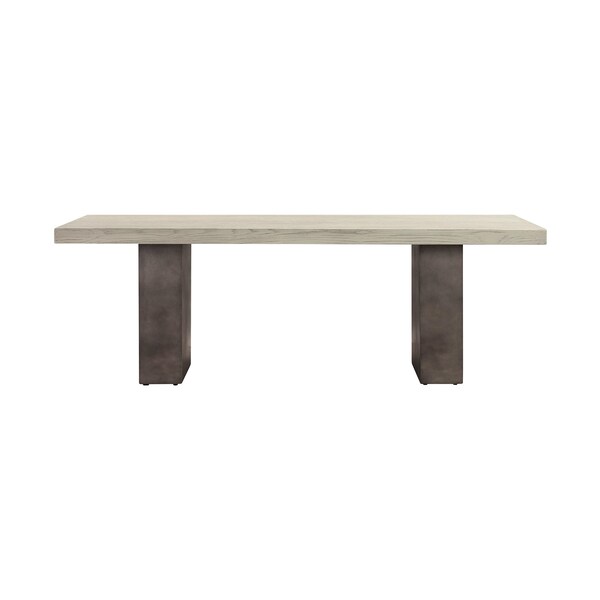 Armen Living Abbey Concrete and Gray Oak Wood Coffee Table - LCAJCOGR