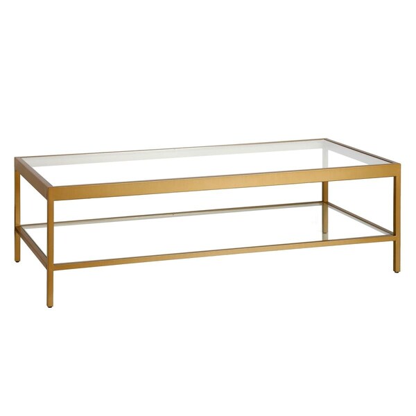 Hudson & Canal Henn Hart Alexis Brass Coffee Table - 17 x 54 x 24 in. - CT0710