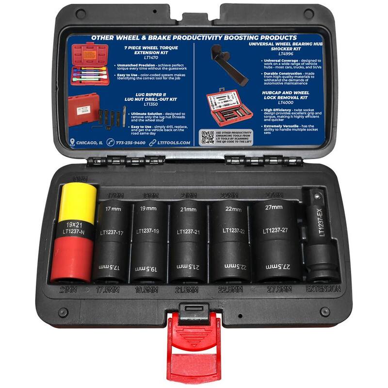 Juego de Ratchet y sockets de trinquete de 1/2 pulgadas (7 piezas) para tuercas de seguridad o dañadas recubiertas de capping/clad - LT1237