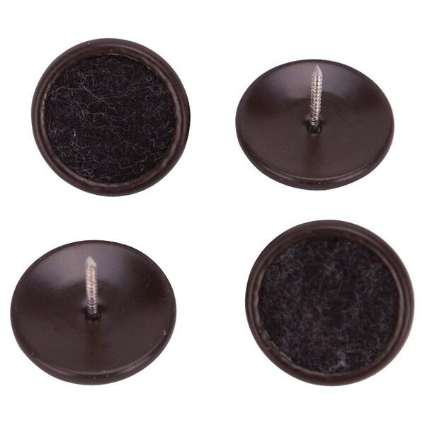 Prosource Furniture Glide, Carpet/Steel, Brown, Brown, 1-1/4 x 1-1/4 x 15/16 in Dimensions - FE-S510-PS