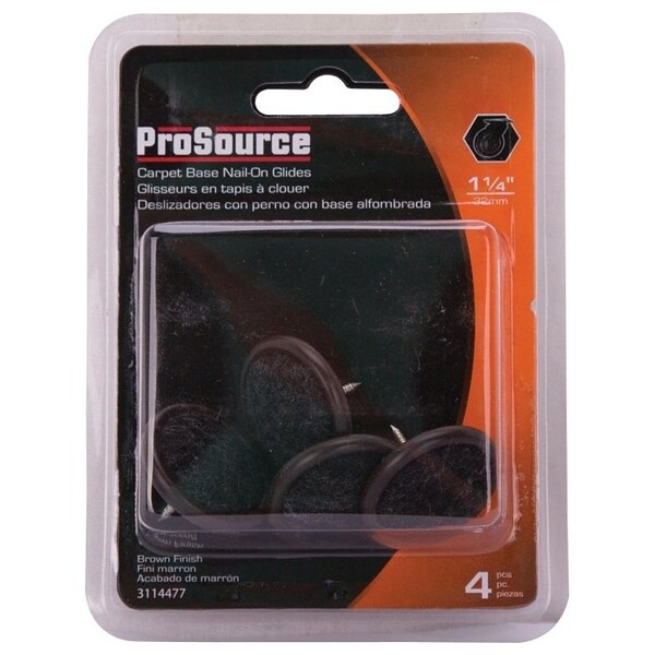Prosource Furniture Glide, Carpet/Steel, Brown, Brown, 1-1/4 x 1-1/4 x 15/16 in Dimensions - FE-S510-PS