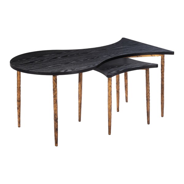 Zuo Modern Norden Coffee Table Set 2-Piece Black & Bronze - 110032