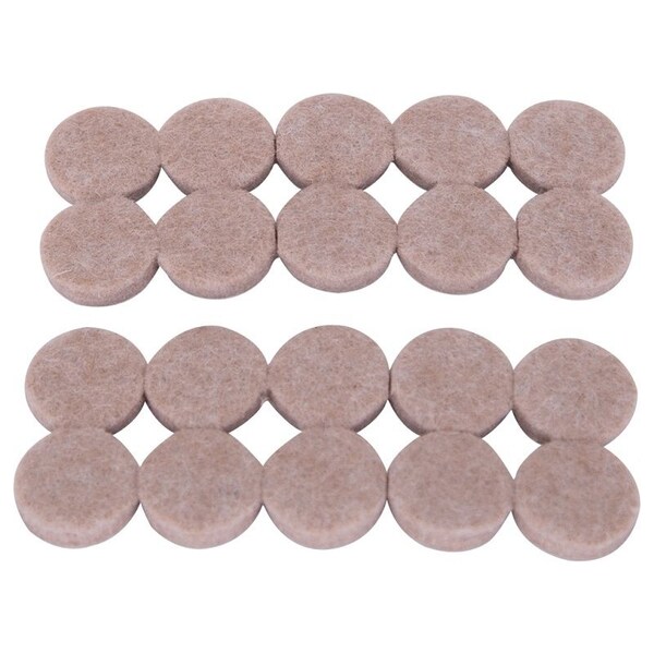 Prosource Furniture Pad, Felt Cloth, Beige, 3/4 in Dia, 3/16 in Thick, Round - FE-50200-PS