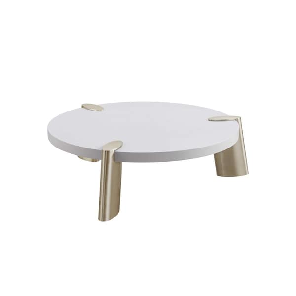 Gfancy Fixtures Walnut Veneer Stainless Steel Coffee Table - 40 x 40 x 13 in. - GF3092339