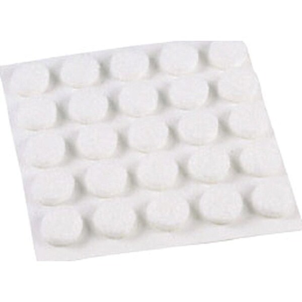 Shepherd Hardware Furniture Pad, Felt Cloth, White, 3/8 in Dia, Round - 9957