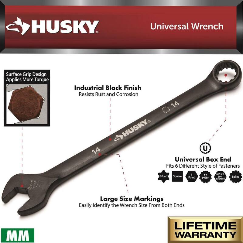 Llave combinada métrica universal Husky (10 piezas) - HXLSPW10PCMM-05