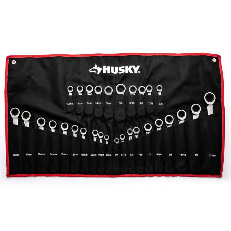 Juego de llaves de trinquete Husky con estuche (30 piezas) - HRW30PCPCH