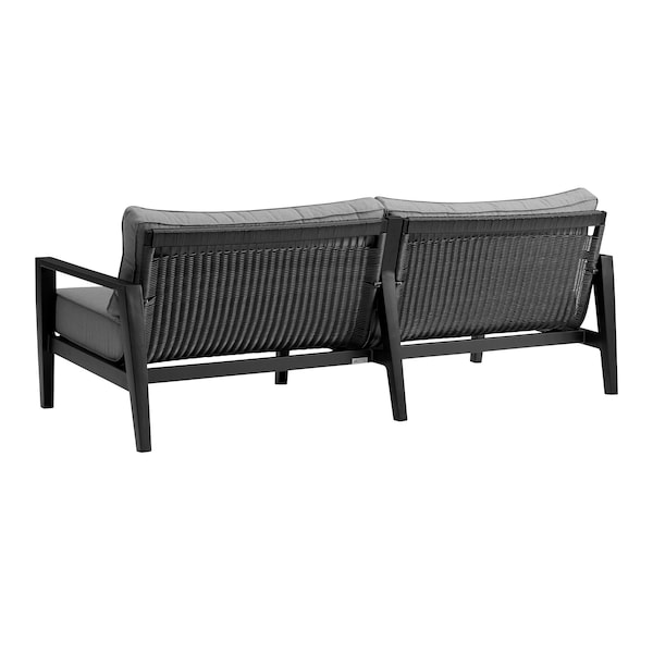 Armen Living Cayman Aluminum Outdoor Coffee Table in Black - SETODCMBLBX4