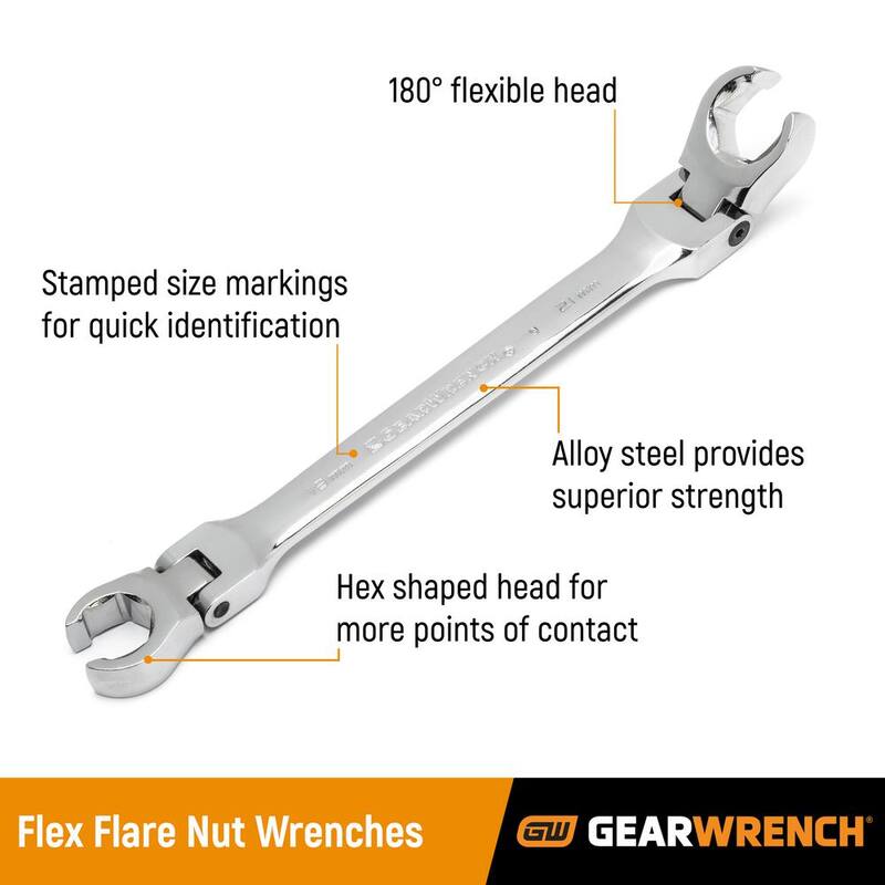 Juego de Llaves de Dados de Cabeza Flexible GEARWRENCH SAE (5 piezas) - 81910