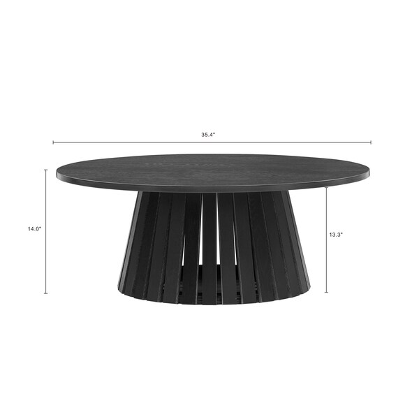 Manhattan Comfort Layla 35.4 Coffee Table in Black - CT019-BK