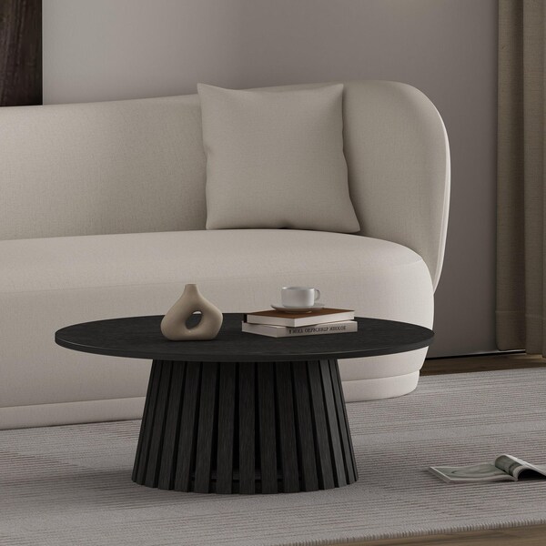 Manhattan Comfort Layla 35.4 Coffee Table in Black - CT019-BK