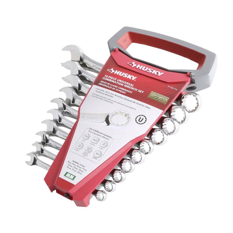 Juego de llaves combinadas universales métricas Husky (10 piezas) - HSPW10PCMMN