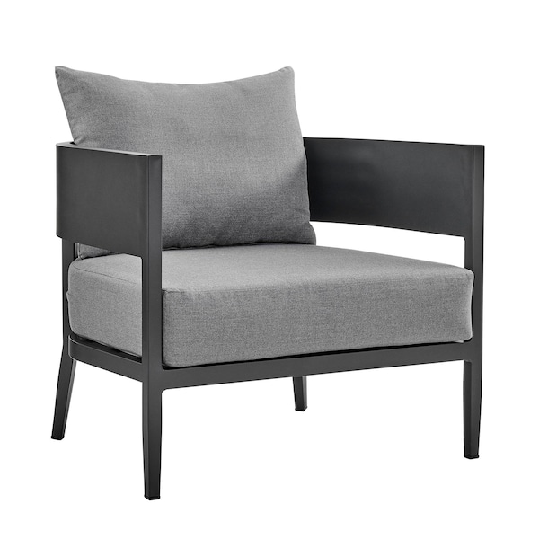 Armen Living Menorca Aluminum Outdoor Coffee Table in Dark Gray - SETODMNGRBX4