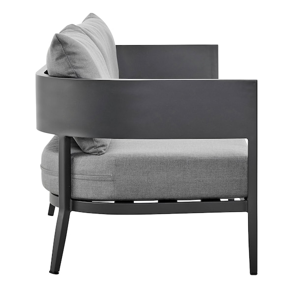 Armen Living Menorca Aluminum Outdoor Coffee Table in Dark Gray - SETODMNGRBX4