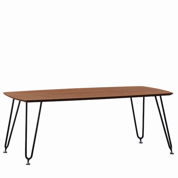 Kd Americana Elmwood Modern Wood Top Coffee Table with Iron Base Walnut - KD3589154