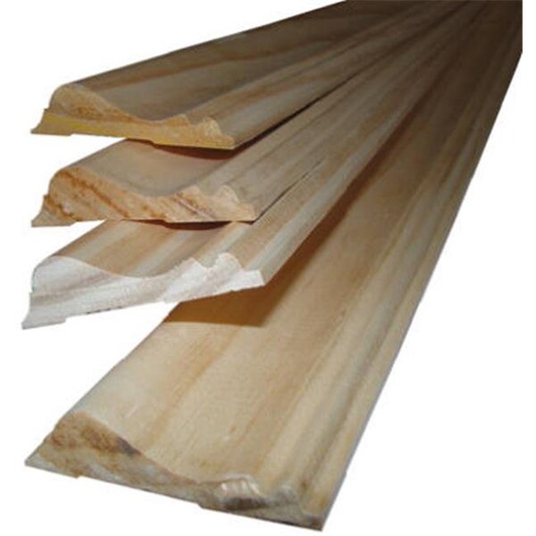 Alexandria Moulding Alexandria Moulding 0W390-20096C1 8 ft;. Chair Rail Solid Pine Moulding; Pack Of 4 - 556928