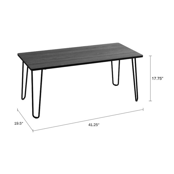 Hastings Home Hairpin Leg Coffee Table, Black - 795917FYV