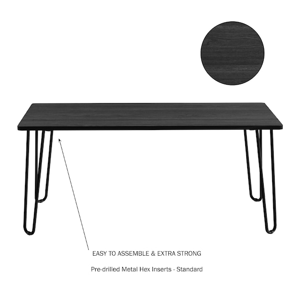 Hastings Home Hairpin Leg Coffee Table, Black - 795917FYV
