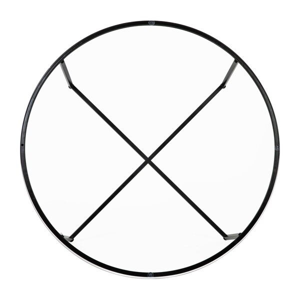 Flash Furniture Round Glass Coffee Table with Matte Black Frame - NAN-JH-1786CT-BK-GG