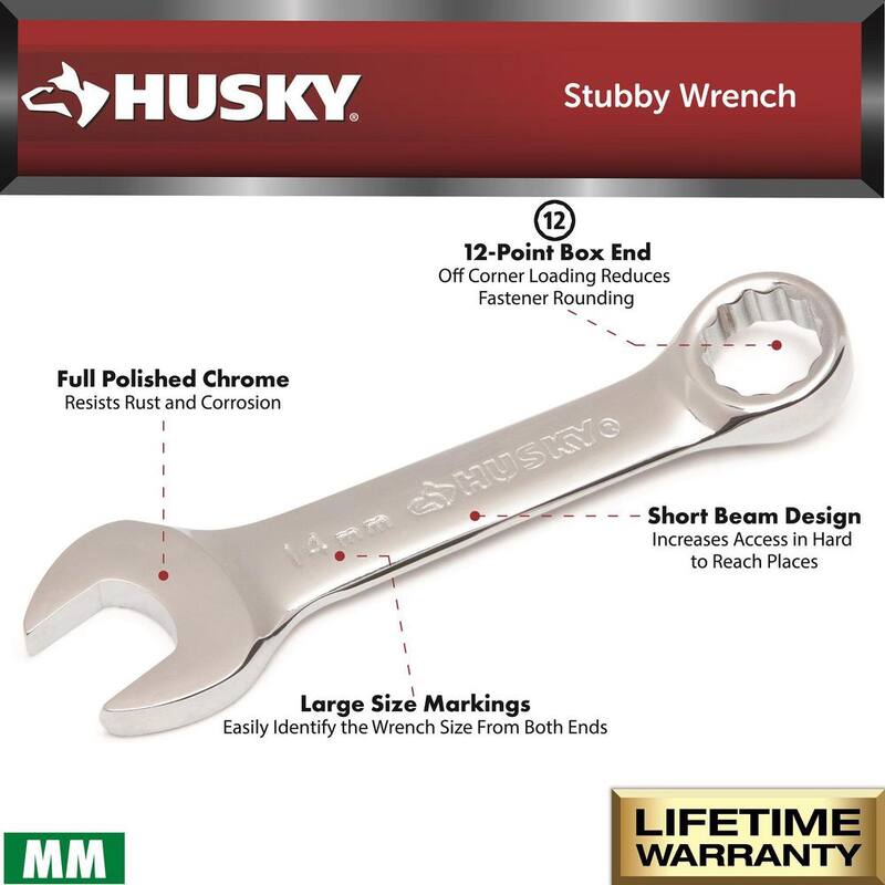 Set de llaves combinadas y llaves cortas Husky (57 piezas) - HCOMBOWR57BAS