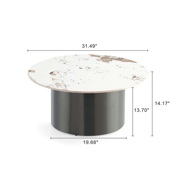 Manhattan Comfort Alondra Coffee Table and End Table Set of 2 in Black - 2-CE0147