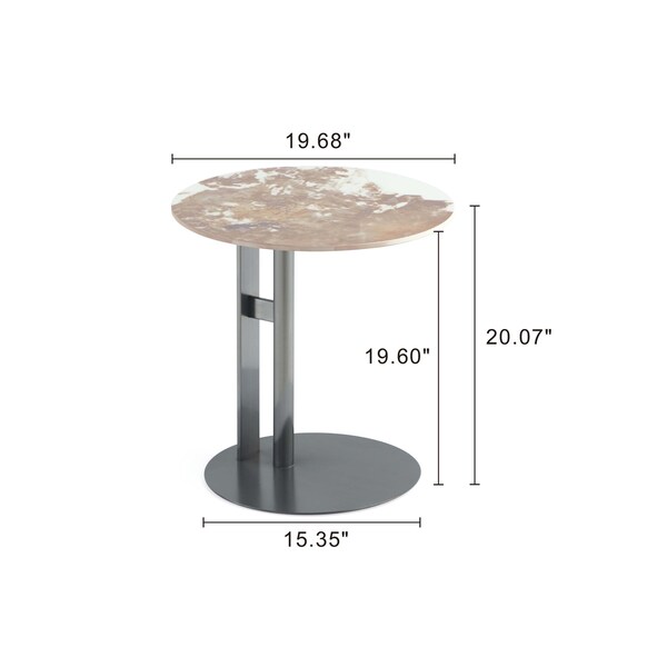 Manhattan Comfort Alondra Coffee Table and End Table Set of 2 in Black - 2-CE0147