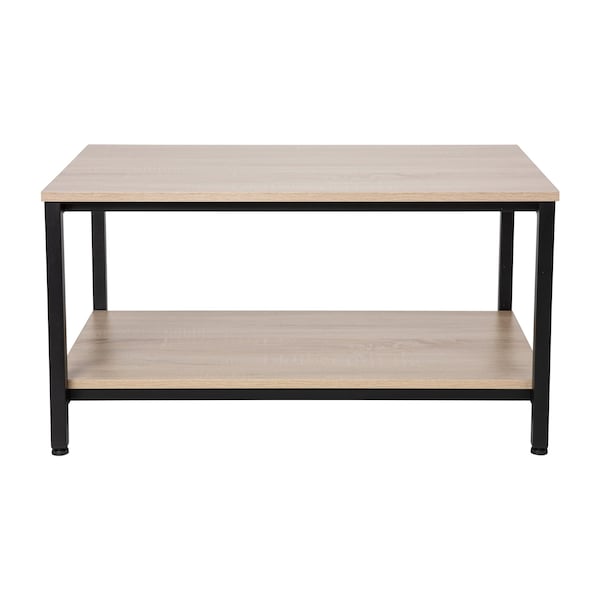 Flash Furniture Driftwood 2 Shelf Modern Wood & Metal Coffee Table - NAN-JH-17163-GG