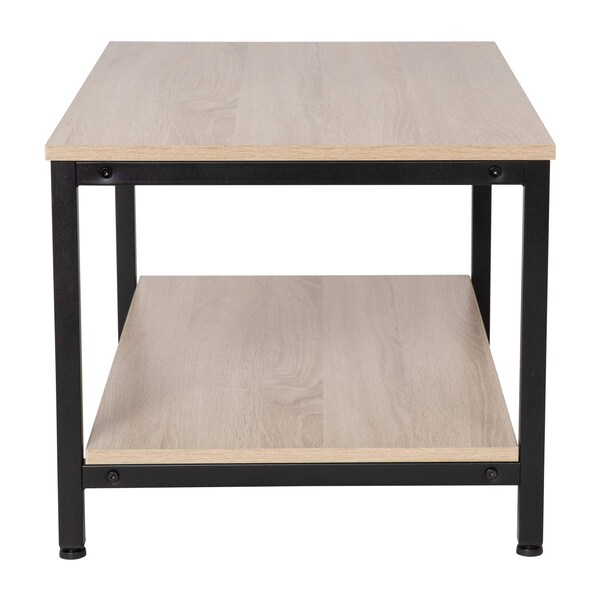 Flash Furniture Driftwood 2 Shelf Modern Wood & Metal Coffee Table - NAN-JH-17163-GG