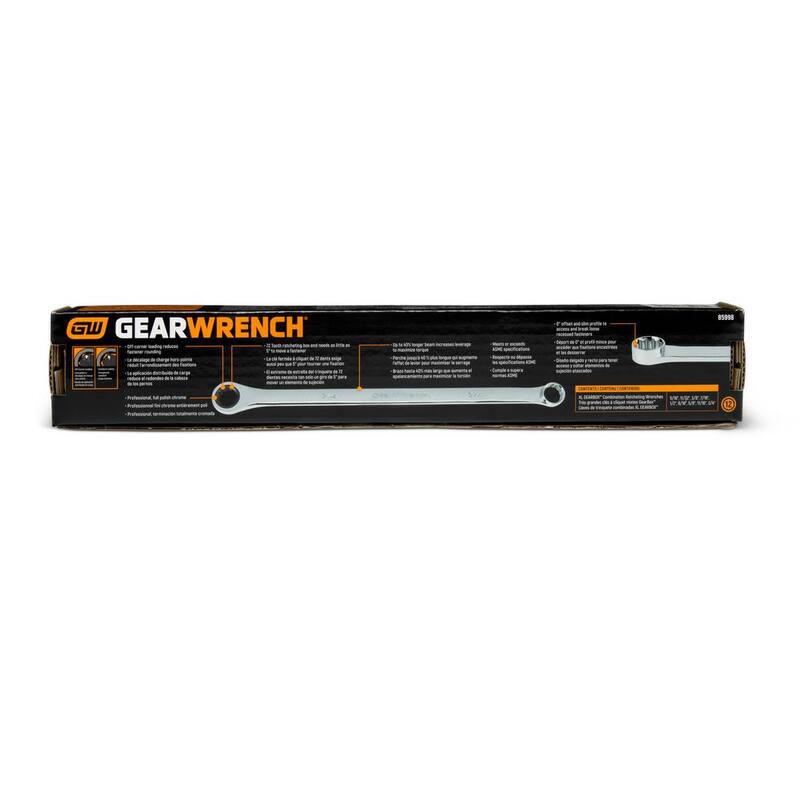 Juego de llaves de trinquete de doble caja GearBox XL de 12 puntos y 72 dientes SAE (9 piezas) - 85998