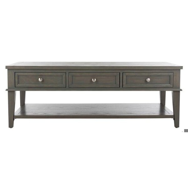 Safavieh 19.3 x 54 x 23.6 in. Manelin Coffee Table with Storage Drawers, Ash Grey - AMH6642C