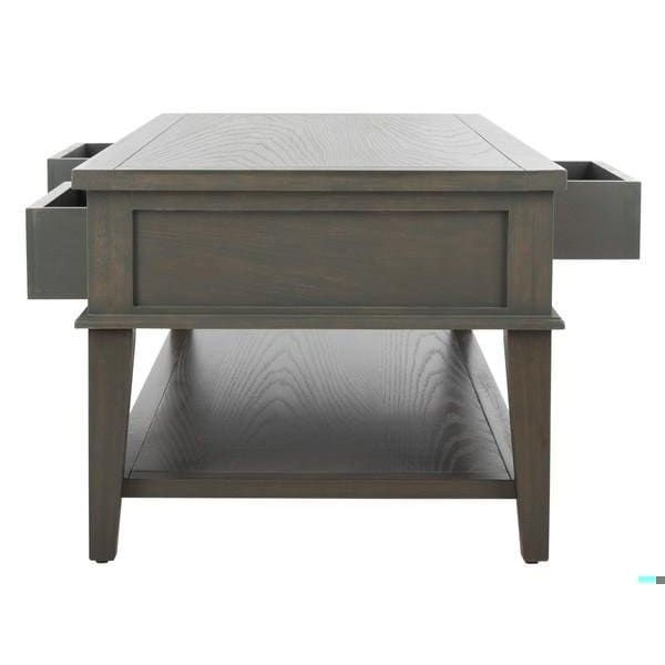 Safavieh 19.3 x 54 x 23.6 in. Manelin Coffee Table with Storage Drawers, Ash Grey - AMH6642C