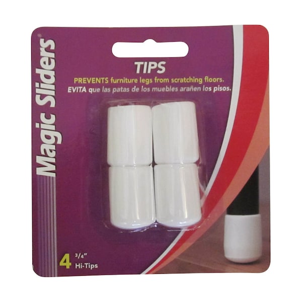 Magic Sliders Magic Sliders Vinyl Leg Tip White Round 3/4 in. W 4 pk - 94377