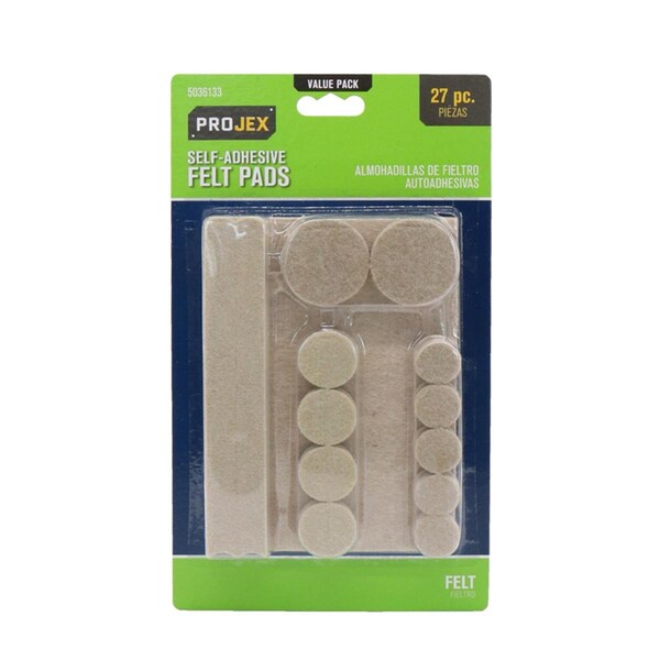 Posdatas 6 in. Felt Self Adhesive Surface Pad, Brown, 27PK - PO3304991