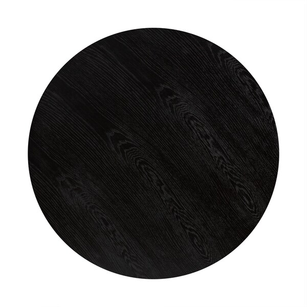 Armen Living Sylvie Brushed Oak and Metal Round Coffee Table - LCSYCOBL