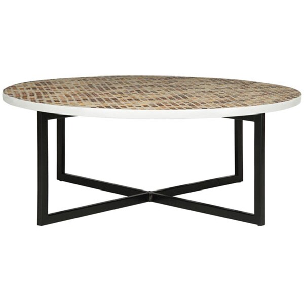 Safavieh 15.4 x 39.8 x 39.8 in. Cheyenne Coffee Table Brown & Multi Color - TRB1001F