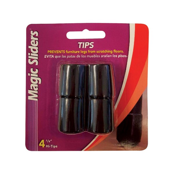 Magic Sliders Magic Sliders Vinyl Leg Tip Black Round 7/8 in. W 4 pk - 97077