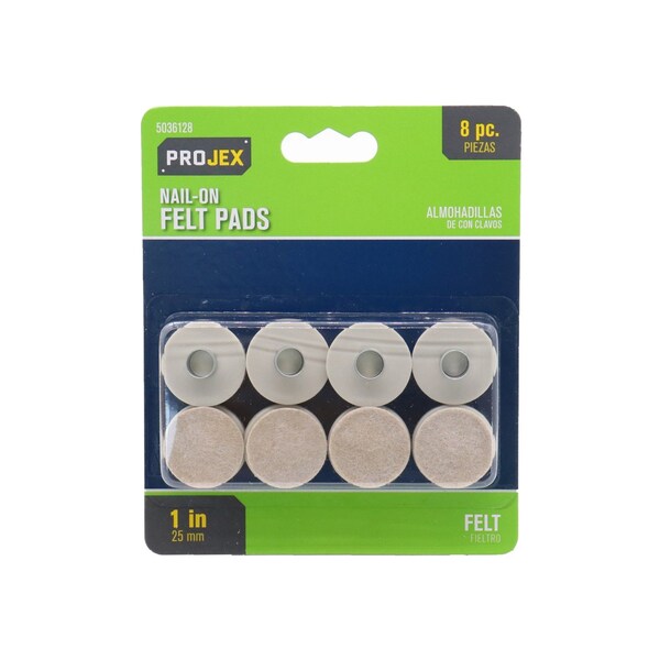 Projex Projex Felt Protective Pad Brown Round 7/8 in. W 8 pk - P0006
